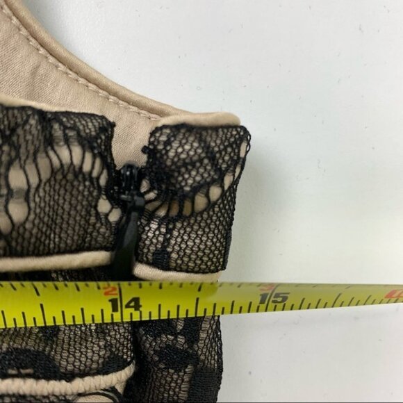 Marciano Vintage Babydoll Mini Party Black Lace with Beige Underlay Dress - Picture 7 of 7